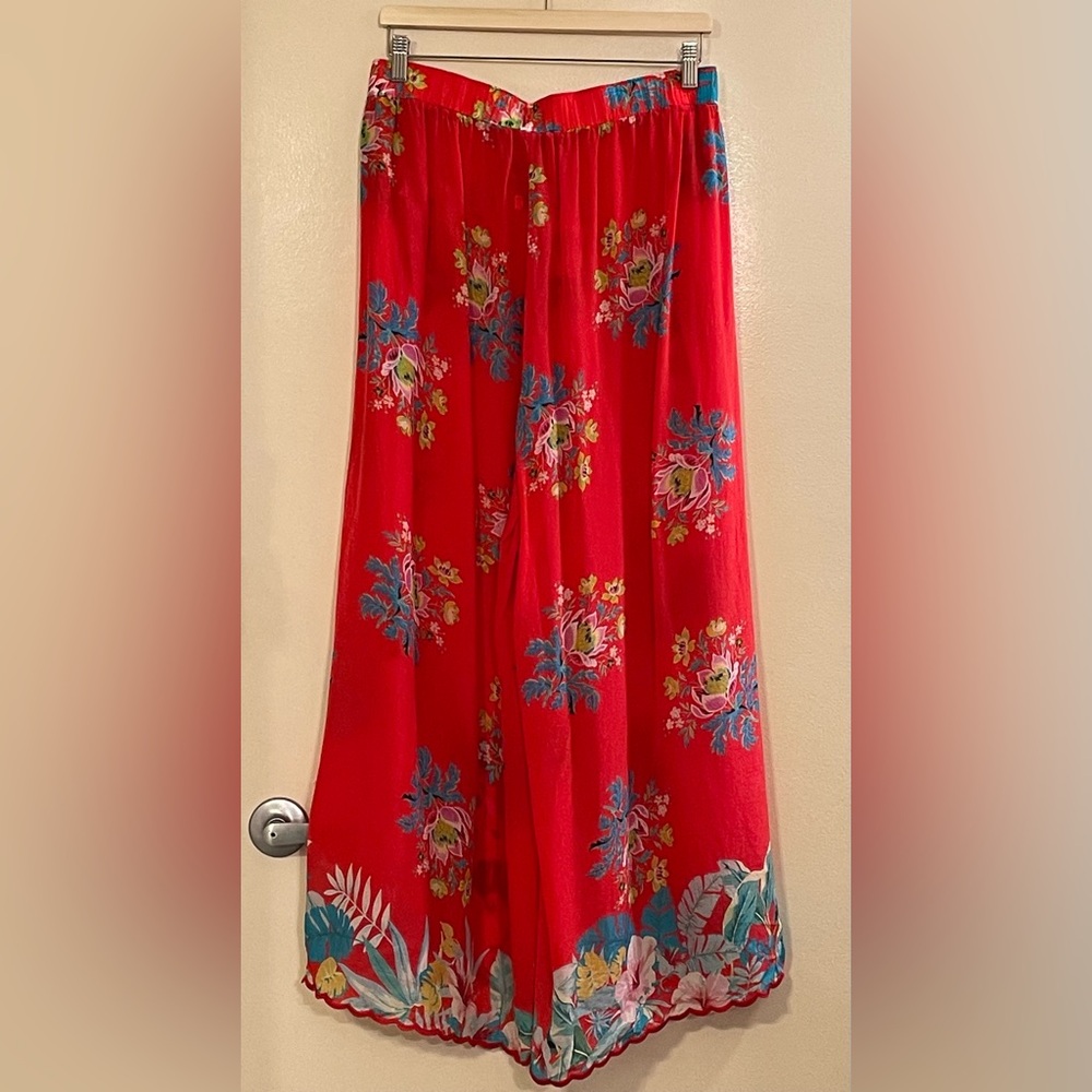 JOHNNY WAS NWOT Tura Wrapped Floral Pant in Red - Picture 2 of 4